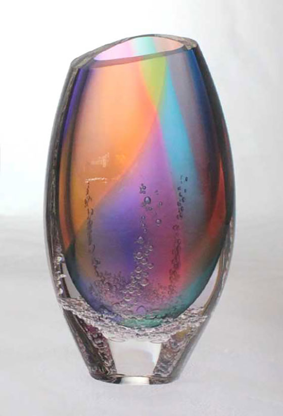 Small Triangular Vase by Blodgett Glass | Rendezvous Gallery