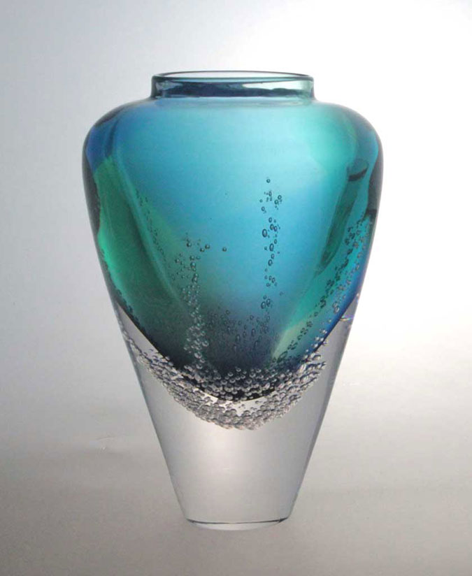 Heavy V-Drop Vase by Blodgett Glass | Rendezvous Gallery