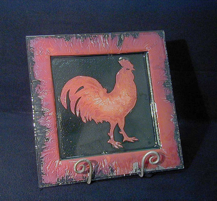 Rooster Platter by Charlton Glassworks | Rendezvous Gallery