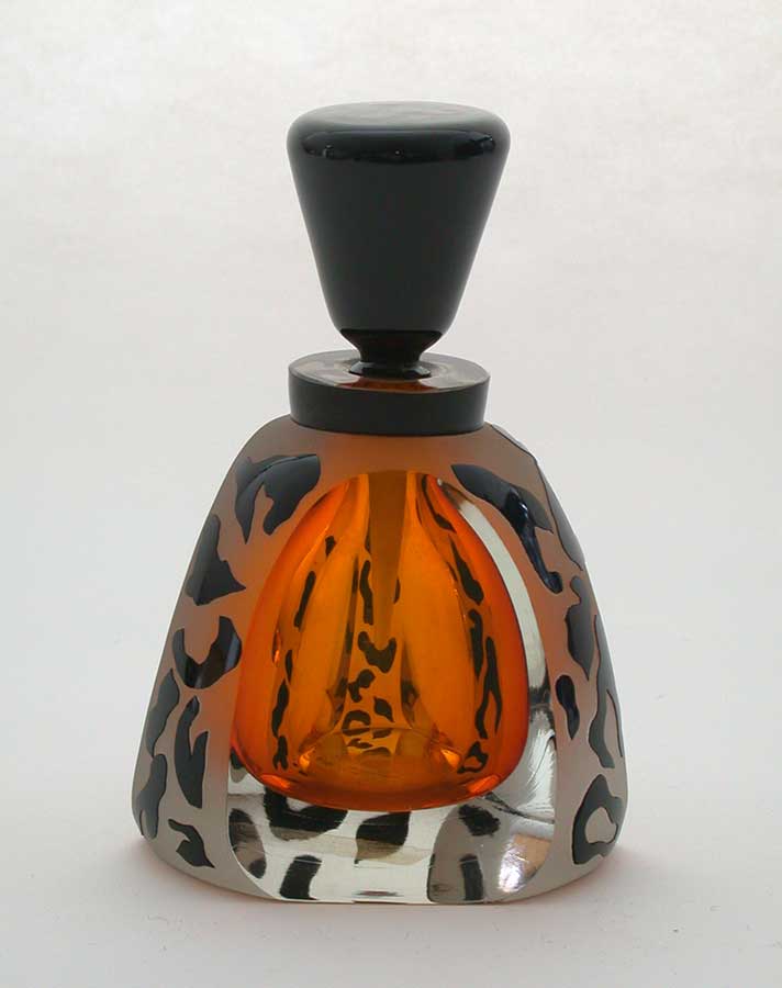 Correia Art Glass: Leopard Tuxedo Perfume | Rendezvous Gallery