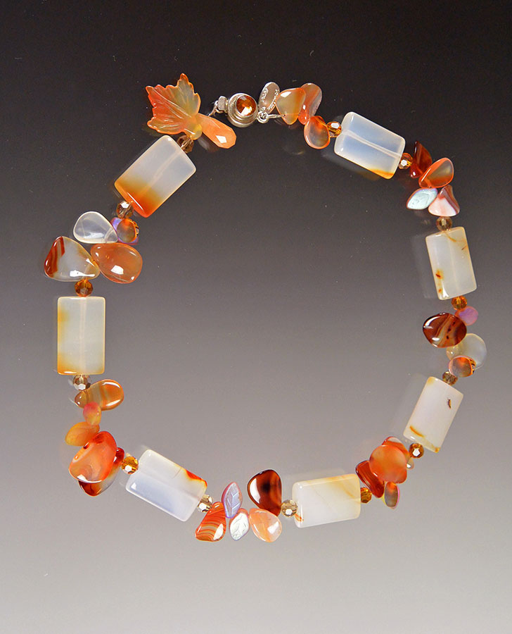 Bess Heitner: Carnelian, Glass, Tourmaline & Fire Agate Necklace | Rendezvous Gallery