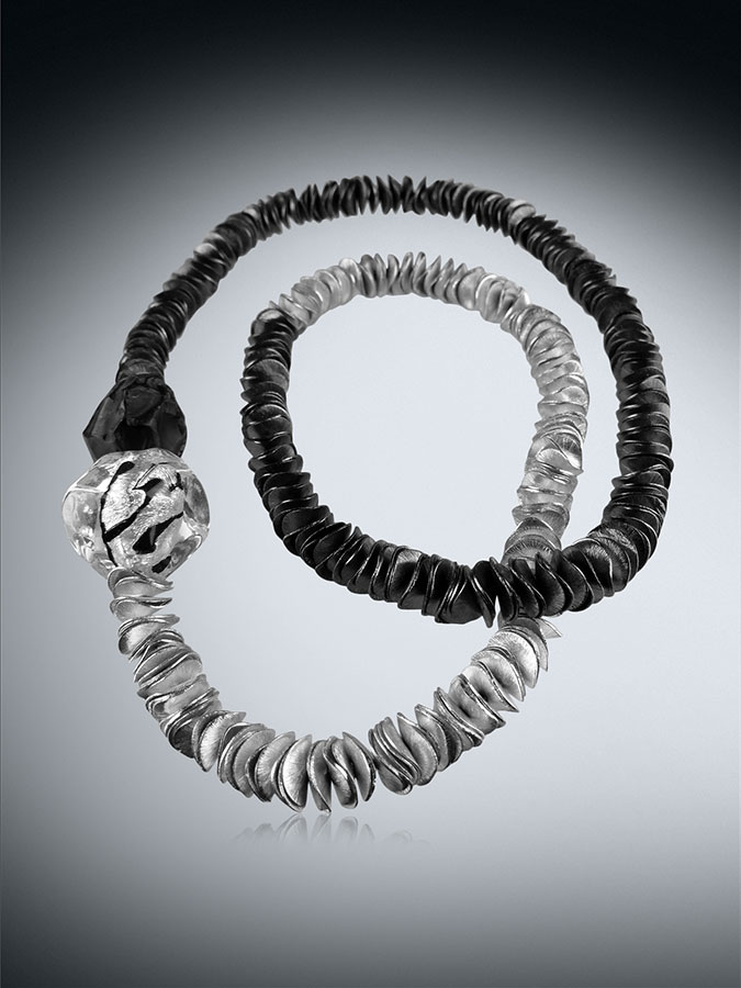 Bess Heitner: Black Gold & Sterling Silver-Plated Copper Necklace | Rendezvous Gallery