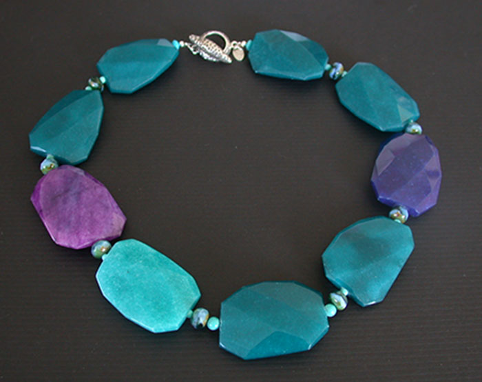Amy Kahn Russell: Jade, Czech Glass & Chinese Turquoise Necklace | Rendezvous Gallery