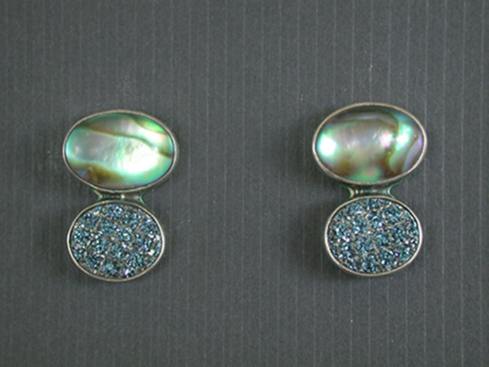 Amy Kahn Russell: Abalone & Drusy Post Earrings | Rendezvous Gallery