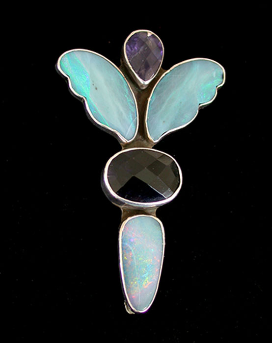 Amy Kahn Russell: Iolite & Opal Pin/Pendant | Rendezvous Gallery