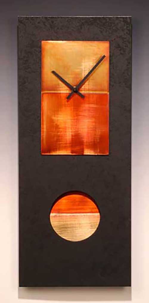 Leonie Lacouette: Black w/Copper (30 inch) Pendulum Wall Clock | Rendezvous Gallery