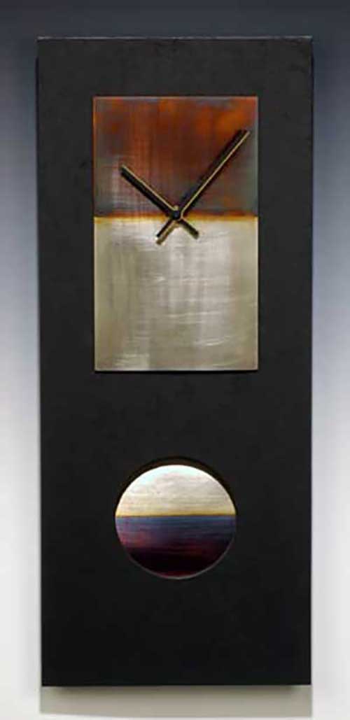 Leonie Lacouette: Black w/Nickel Silver Pendulum Wall Clock | Rendezvous Gallery