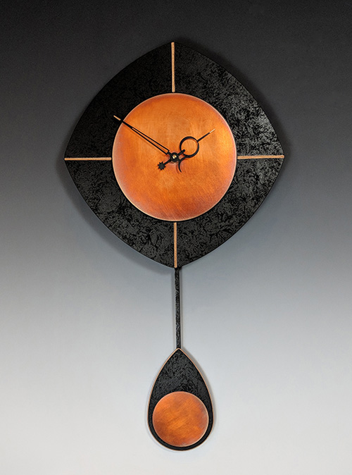 Leonie Lacouette: L-Drop (Black/Copper) Pendulum Wall Clock | Rendezvous Gallery