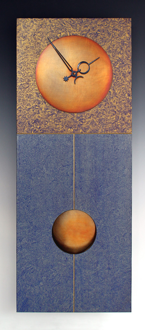 Leonie Lacouette: Jane (Blue/Gold) Pendulum Wall Clock | Rendezvous Gallery