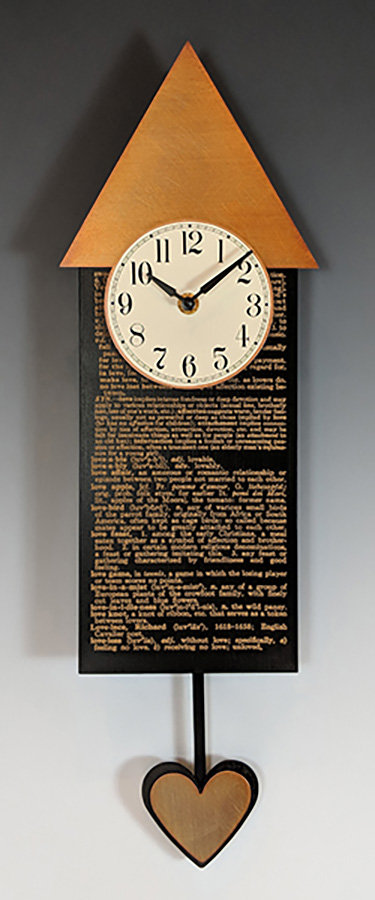 Leonie Lacouette: Love (Gold) Pendulum Wall Clock | Rendezvous Gallery