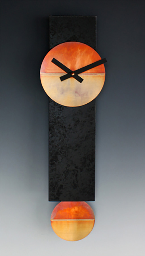 Leonie Lacouette: Narrow (Black/Copper) Pendulum Wall Clock | Rendezvous Gallery