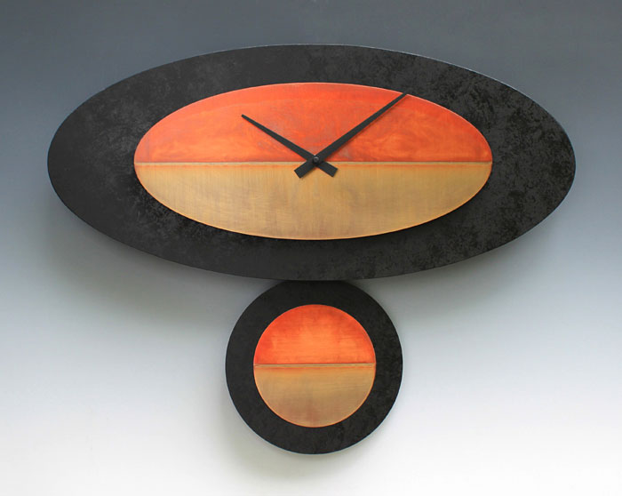 Leonie Lacouette: Stand-Alone (Black/Copper) Pendulum Wall Clock | Rendezvous Gallery