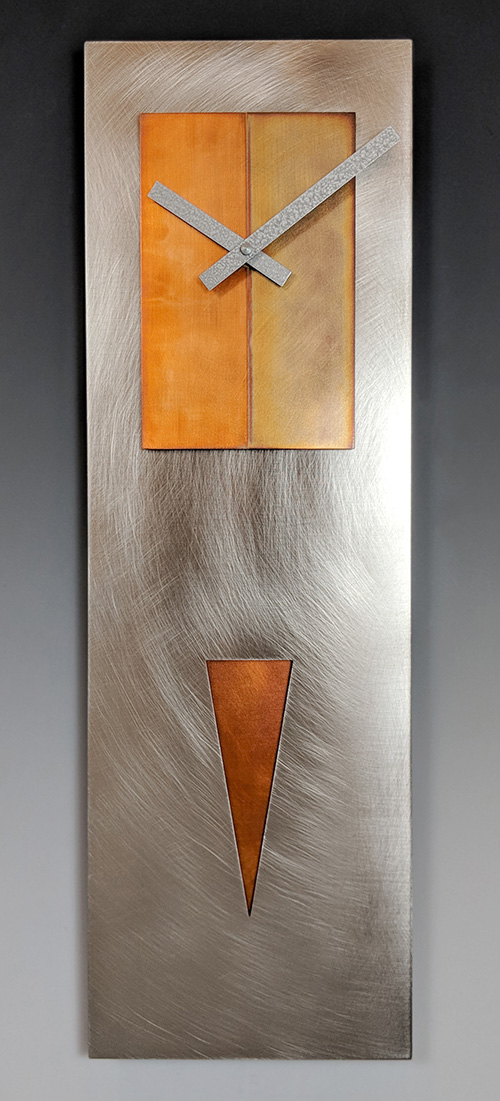 Leonie Lacouette: Spike (Steel/Copper) Pendulum Wall Clock | Rendezvous Gallery