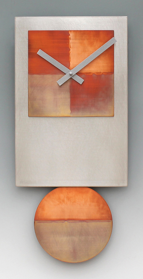 Leonie Lacouette: Steel Tie w/Copper Pendulum Wall Clock | Rendezvous Gallery