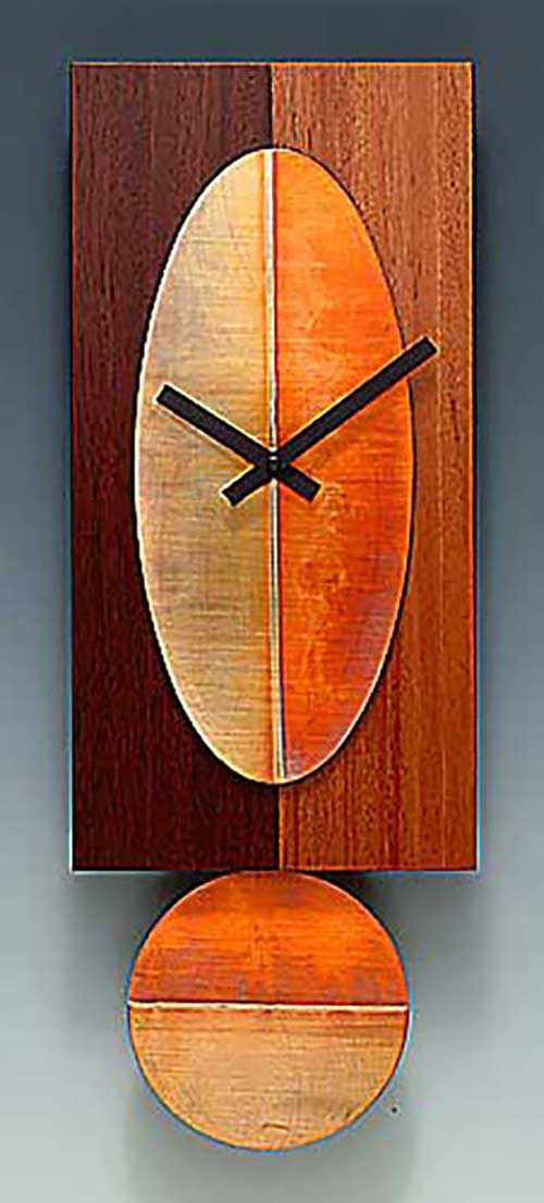 Leonie Lacouette: Two-Tone Cherry 16-inch Pendulum Wall Clock | Rendezvous Gallery