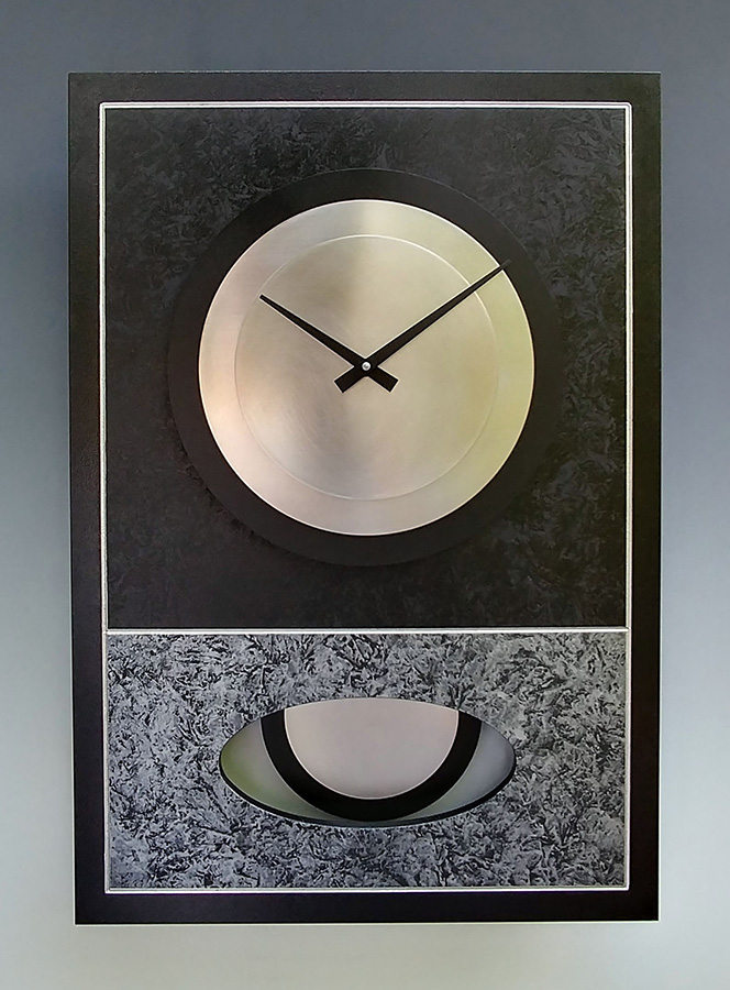 Leonie Lacouette: Walid (Black& Silver) Pendulum Wall Clock | Rendezvous Gallery