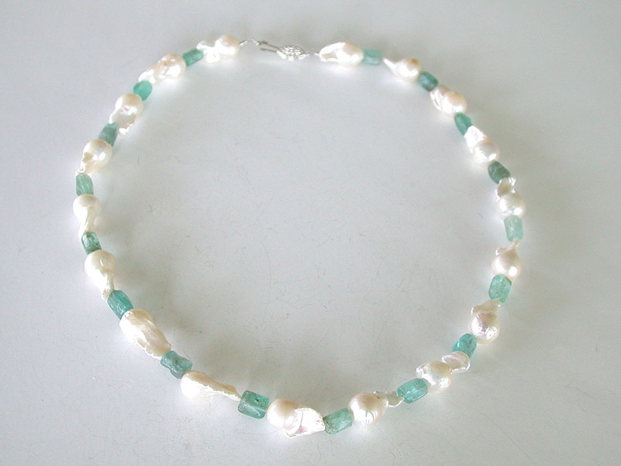 Nance Trueworthy: Baroque Pearl & Apatite Necklace | Rendezvous Gallery