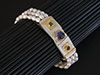 Iolite, Tourmaline & Freshwater Pearl Bracelet