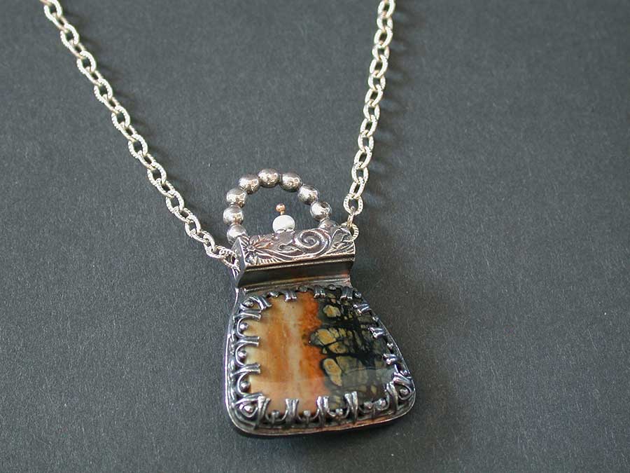 Elyn Blake: "Emily's Bag" Necklace/Pin | Rendezvous Gallery