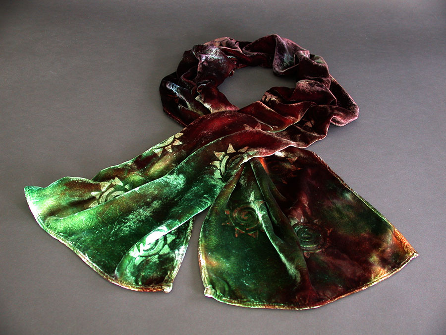 Karen Burton: Hand-Painted Velvet Scarf | Rendezvous Gallery