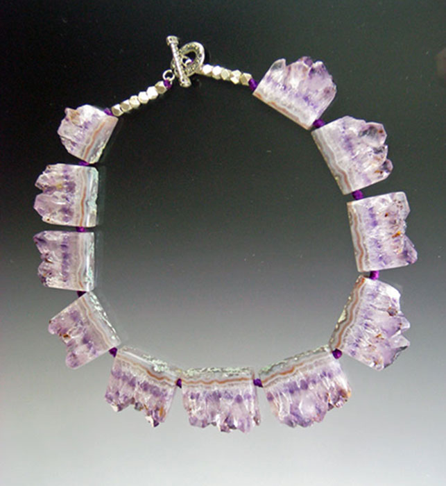 Bess Heitner: Natural Amethyst Slice Necklace | Rendezvous Gallery