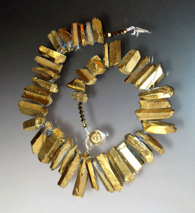 Bess Heitner: Iridescent Quartz Collar - Gold | Rendezvous Gallery