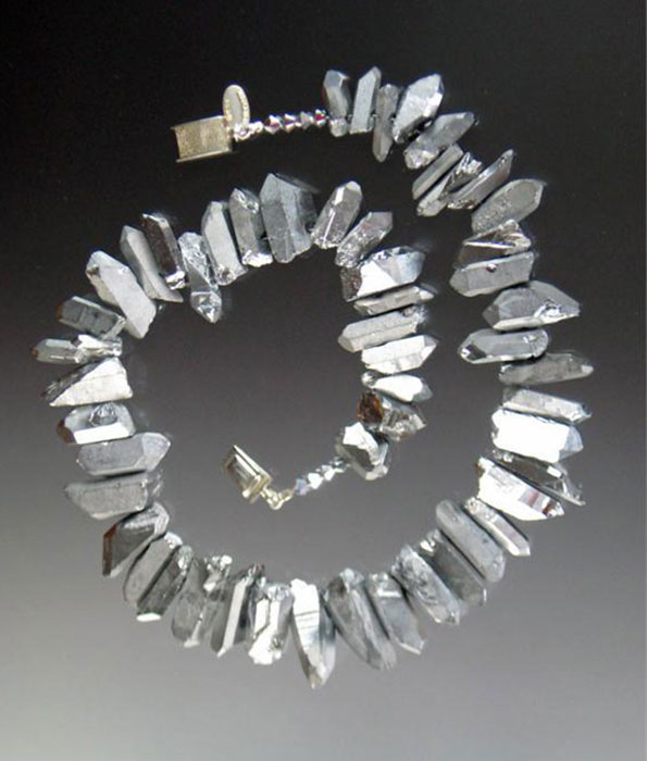 Bess Heitner: Iridescent Quartz Collar - Silver | Rendezvous Gallery