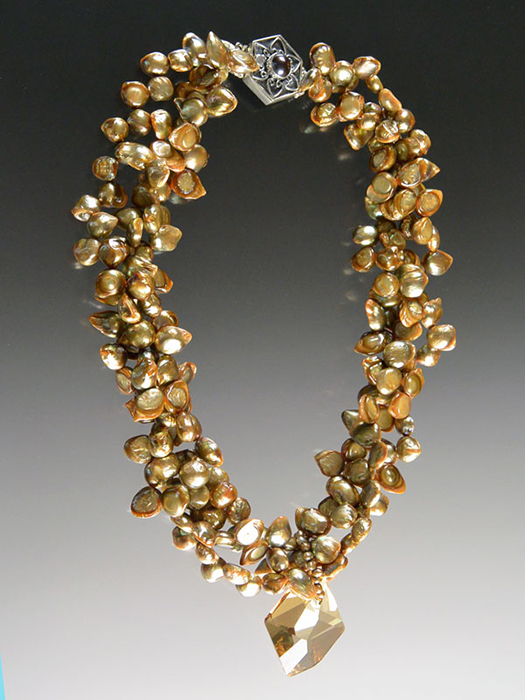 Bess Heitner: Freshwater Pearl & Swarovski Crystal Necklace | Rendezvous Gallery