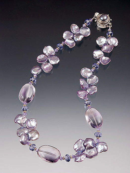 Bess Heitner: Freshwater Pearl & Amethyst Necklace | Rendezvous Gallery