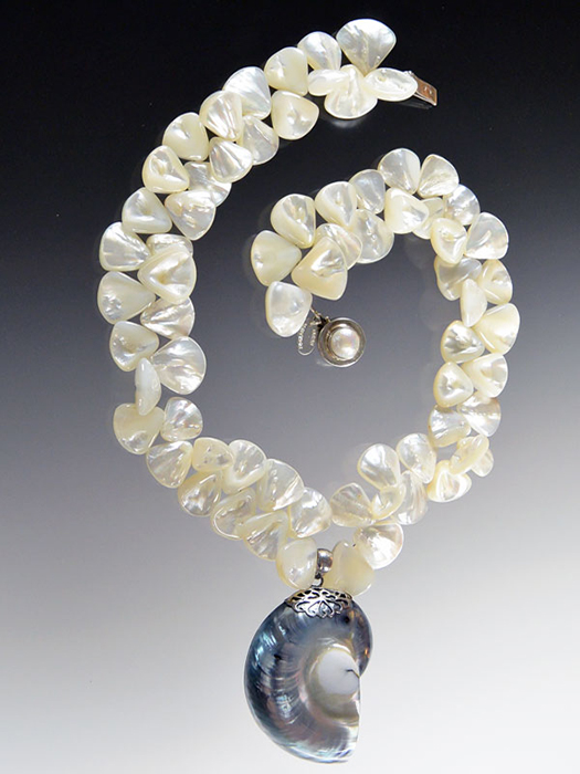 Bess Heitner: Mother of Pearl & Nautilus Shell Necklace | Rendezvous Gallery