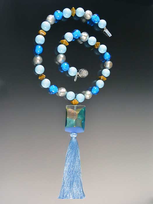 Bess Heitner: Blue Venetian Arlecchino Tassel Necklace | Rendezvous Gallery