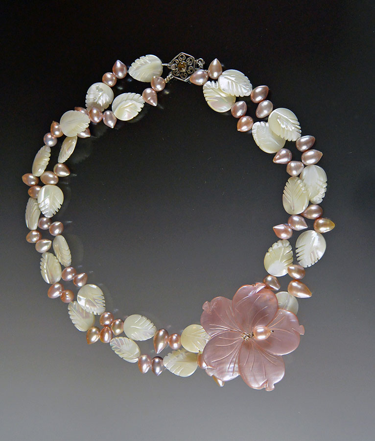 Bess Heitner: Mother of Pearl & Freshwater Pearl Necklace | Rendezvous Gallery