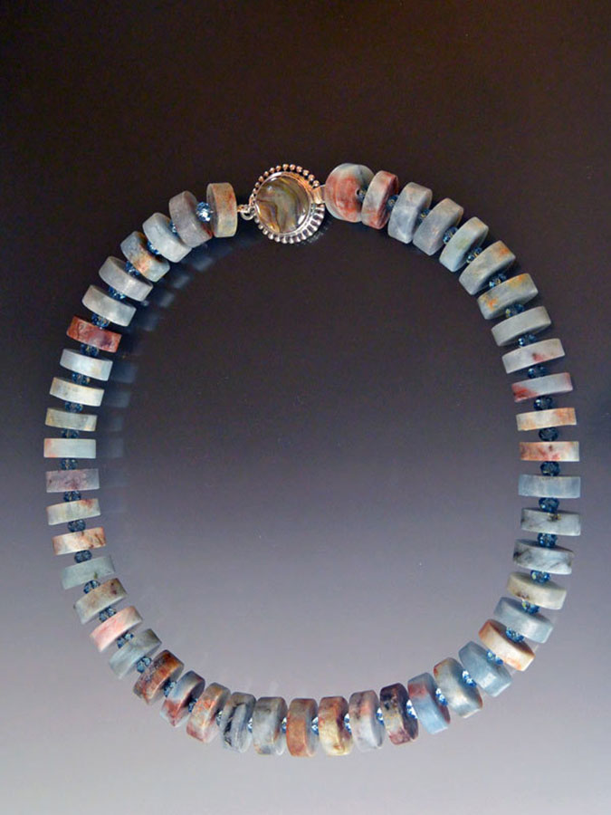 Bess Heitner: Aquamarine & Swarovski Crystal Necklace | Rendezvous Gallery