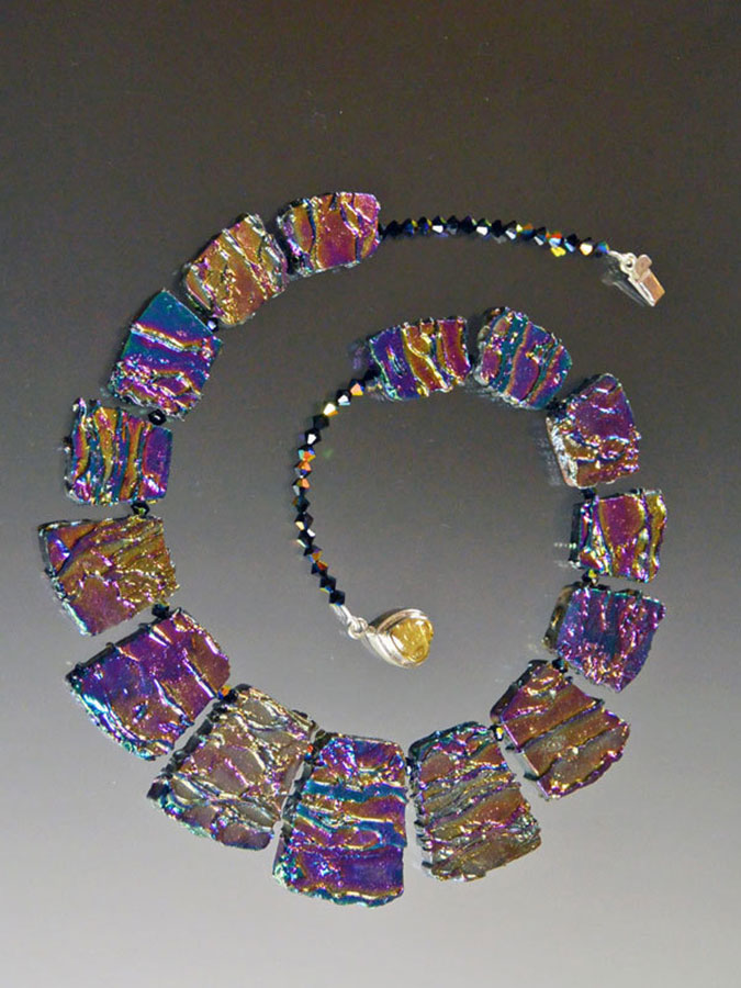 Bess Heitner: Raw Crystal-Plated Jasper Necklace | Rendezvous Gallery