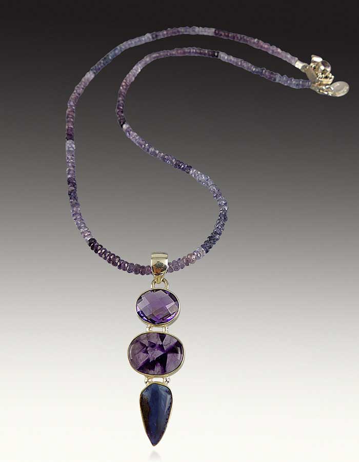 Bess Heitner: Amethyst & Kyanite Pendant and Necklace | Rendezvous Gallery