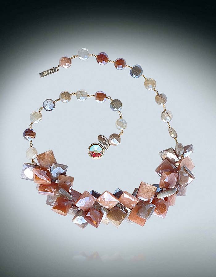 Bess Heitner: Faceted Hexagon Moonstone Necklace | Rendezvous Gallery