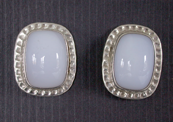 Amy Kahn Russell: Chalcedony Clip Earrings | Rendezvous Gallery