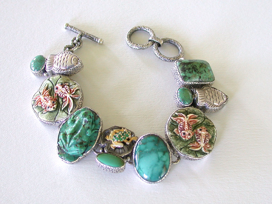 Amy Kahn Russell Online Trunk Show: Turquoise, Carved Bone & Savorite Bracelet | Rendezvous Gallery