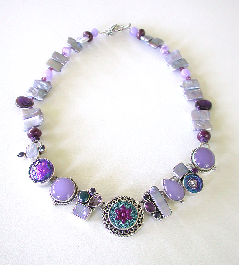 Amy Kahn Russell Online Trunk Show: Amethyst, Iolite, Czech Glass & Pearl Necklace | Rendezvous Gallery