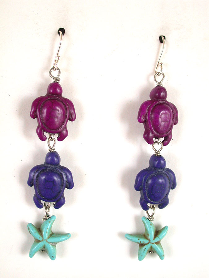 Amy Kahn Russell Online Trunk Show: Ceramic Sea Turtle Dangle Earrings | Rendezvous Gallery