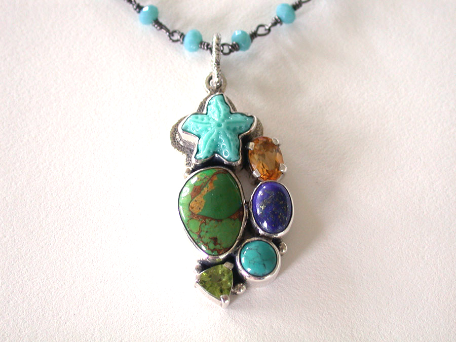 Amy Kahn Russell Online Trunk Show: Turquoise, Lapis, Citrine, Peridot & Crystal Necklace | Rendezvous Gallery