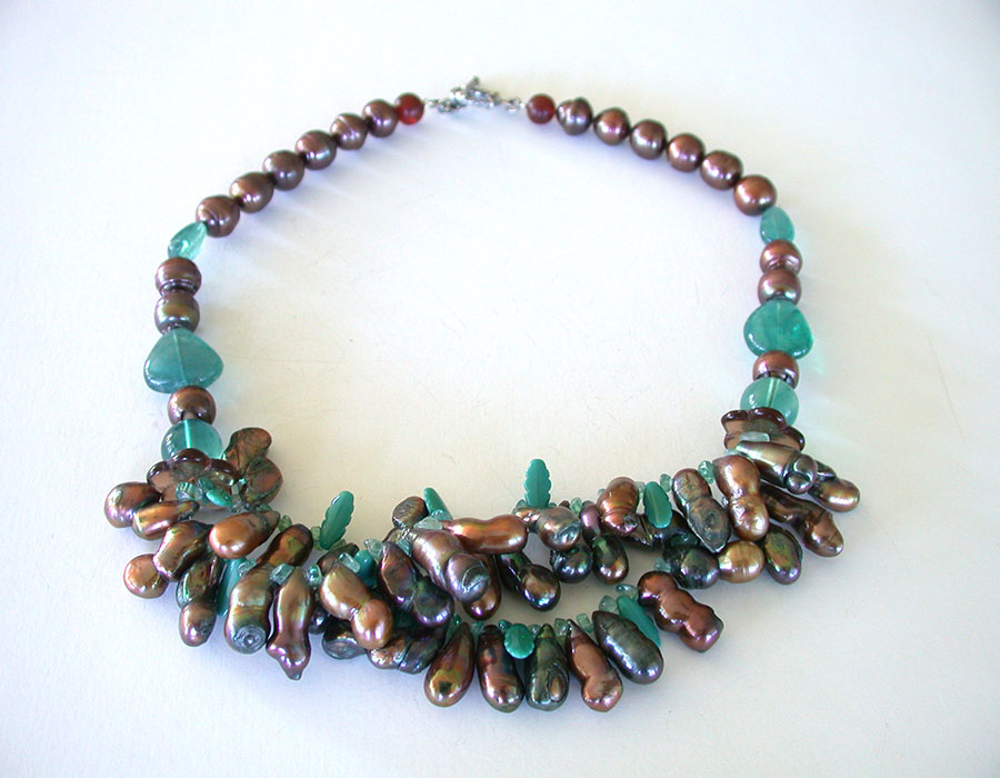 Amy Kahn Russell Online Trunk Show: Freshwater Pearl, Glass & Apatite Necklace | Rendezvous Gallery