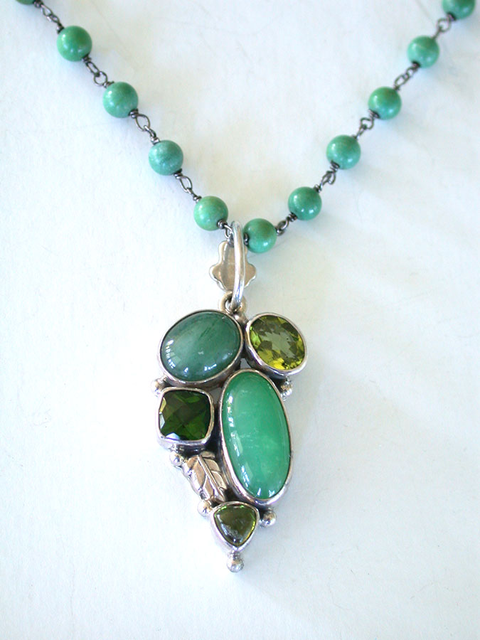 Amy Kahn Russell Online Trunk Show: Peridot, Chrysoprase, Apatite & Turquoise Necklace | Rendezvous Gallery