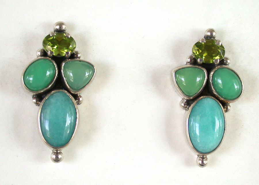Amy Kahn Russell Online Trunk Show: Peridot, Chrysoprase & Amazonite Post Earrings | Rendezvous Gallery