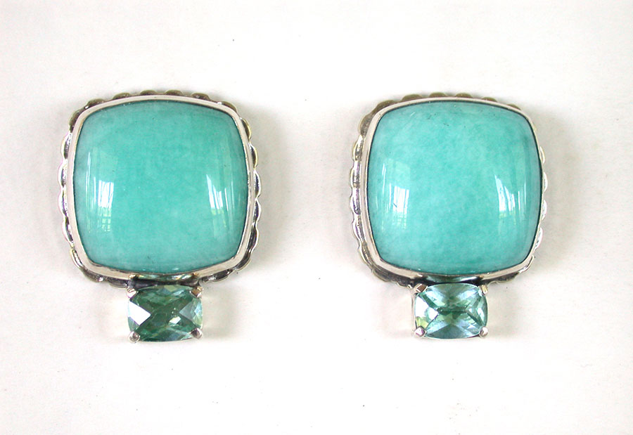 Amy Kahn Russell Online Trunk Show: Amazonite & Blue Topaz Post Earrings | Rendezvous Gallery