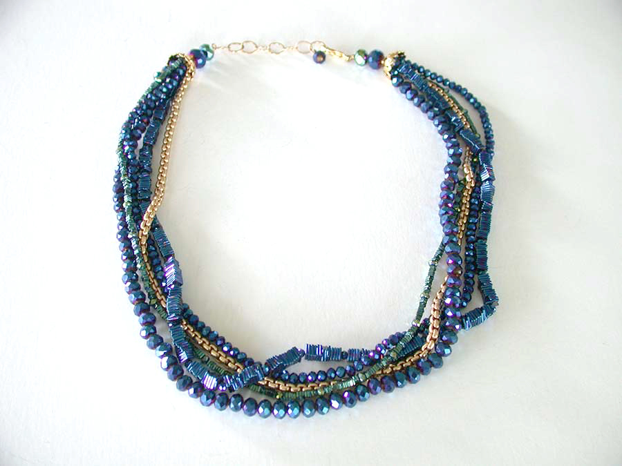 Amy Kahn Russell Online Trunk Show: Coated Hematite, Crystal & Gold Vermeil Necklace | Rendezvous Gallery