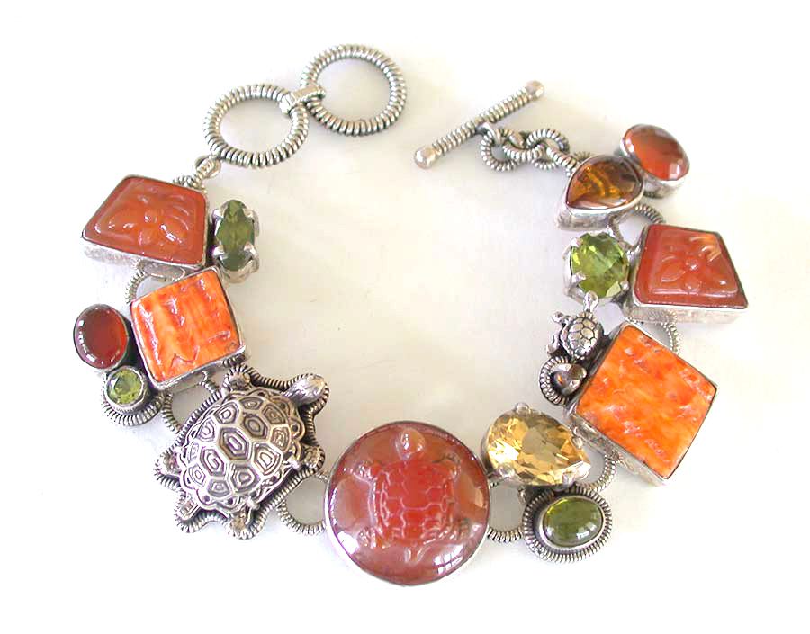 Amy Kahn Russell Online Trunk Show: Carnelian, Spiny Oyster, Amber & Citrine Bracelet | Rendezvous Gallery