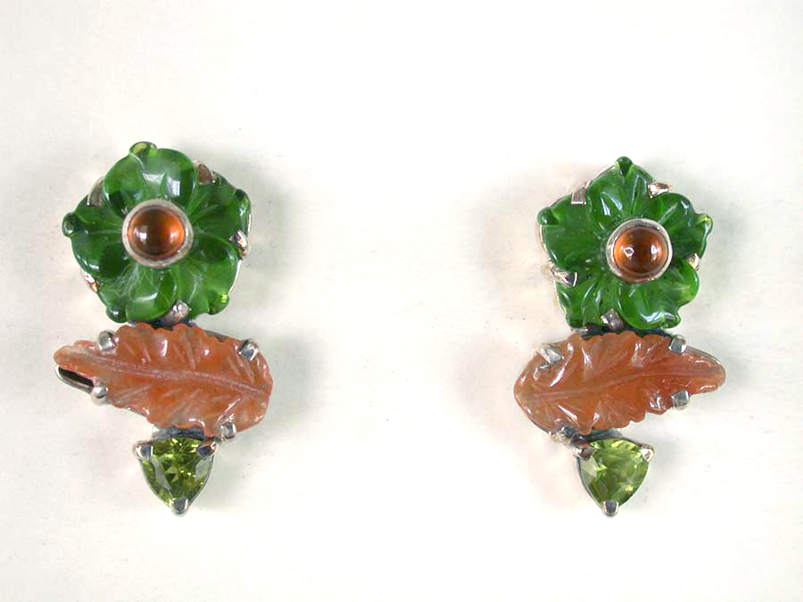 Amy Kahn Russell Online Trunk Show: Peridot, Hessonite & Glass Post Earrings | Rendezvous Gallery