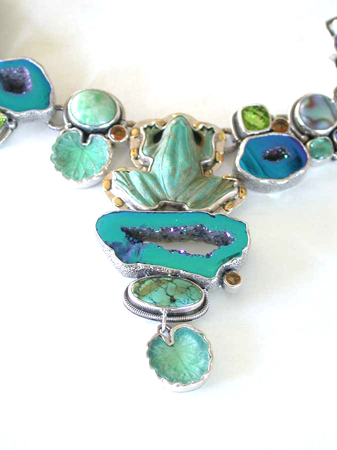 Amy Kahn Russell Online Trunk Show: Brass, Drusy, Turquoise & Abalone Necklace | Rendezvous Gallery
