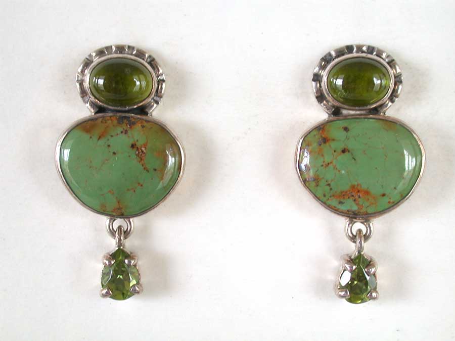 Amy Kahn Russell Online Trunk Show: Peridot & Turquoise Post Earrings | Rendezvous Gallery